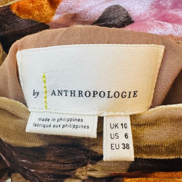 Anthropologie Eleanor Layla Velvet Leopard Tunic Dress Women's Sz 6 - Picture 6 of 10